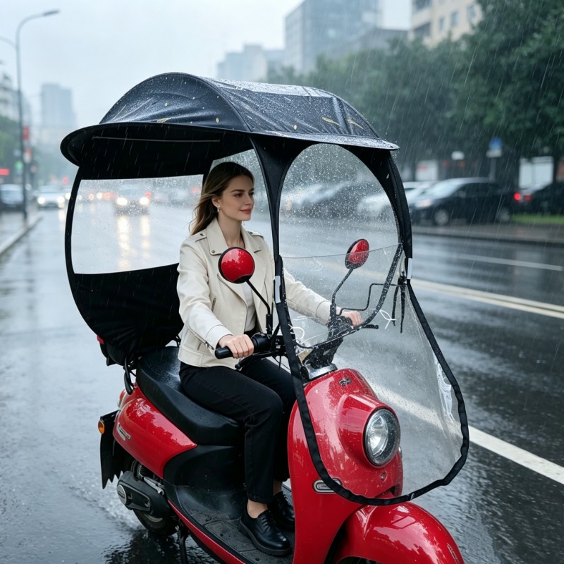 Electric Scooter Rain Cover - Rüzgar Geçirmez, Su Geçirmez, Elektrikli Bisiklet