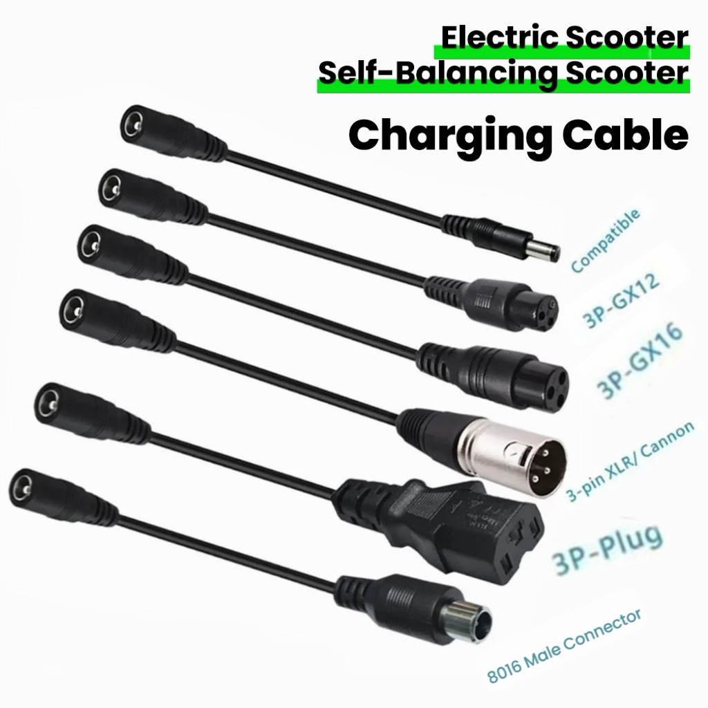 Electric Scooter Charger - DC5.5MM M12/M16/8016/5525/3Pin XLR/3P GX12 GX16 Konnektör