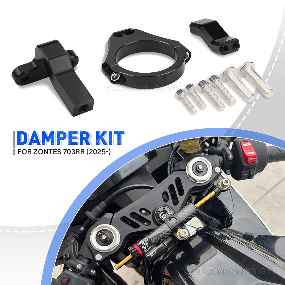 Steering Damper Stabilizer Kit Cnc - Motosiklet Direksiyon Amortisör Braketi ZONTES 703RR