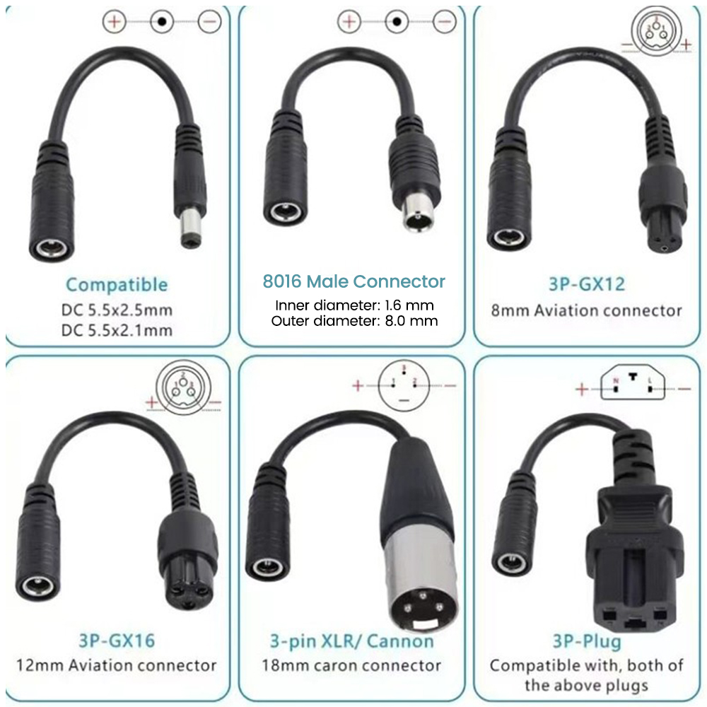 DC5.5MM M12/M16/8016/5525/3Pin - Electric Scooter Charger incelemesi ve fiyatı